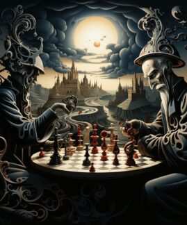 view-dramatic-chess-pieces-with-wizards_23-2150844705